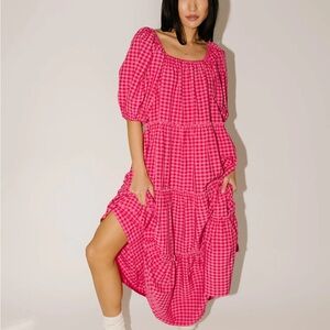 Shop Zoco Pink Gingham Daymaker dress